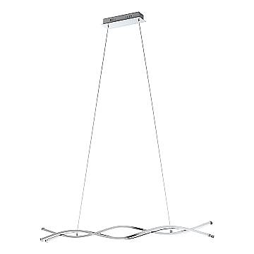 Lampadario A Sospensione Moderno Lasana 2 Acciaio Cromo 1 Luce Led 35W 5300Lm