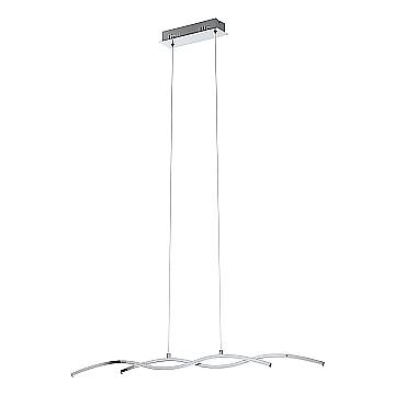 Lampadario A Sospensione Moderno Lasana 2 Acciaio Cromo 1 Luce Led 19W 2600Lm