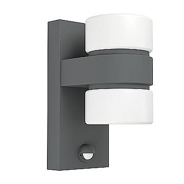 Applique Esterno Moderna Atollari Alluminio Grigio Policarbonato Bianco Led