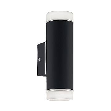 Applique Esterno Moderna Riga-Led Metallo Nero Policarbonato Bianco Led