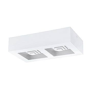 Plafoniera Moderna Ferreros Acciaio Bianco 2 Luci Led Integrato 6,3W