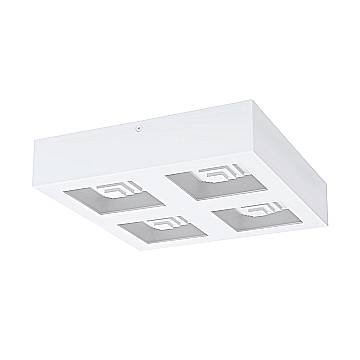 Plafoniera Moderna Ferreros Acciaio Bianco 4 Luci Led Integrato 6,3W