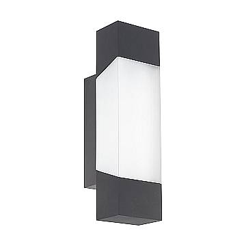 Applique Esterno Moderna Gorzano Metallo Grigio Policarbonato Bianco Led