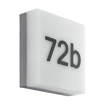 Applique Numero Civico Esterna Cornale Policarbonato Grigio E Bianco Led Applique Numero Civico Esterna Cornale Policarbonato Grigio E Bianco Led
