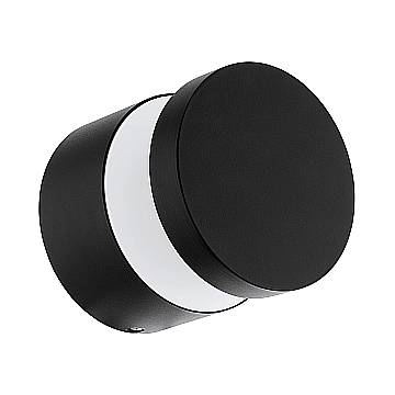 Applique Esterno Moderna Melzo Alluminio Nero Policarbonato Trasp Led
