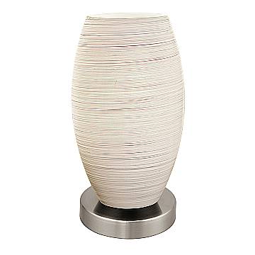 Lampada Da Tavolo Moderna Batista 3 Acciaio Nichel Satinato 1 Luce E27