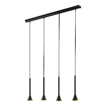 Lampadario Contemporaneo Cortaderas Acciaio Nero Oro 4 Luci Gu10 4,8W Lampadario Contemporaneo Cortaderas Acciaio Nero Oro 4 Luci Gu10 4,8W