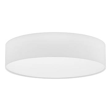 Plafoniera Moderna Pasteri Acciaio Bianco Stoffa 3 Luci E27 Ip20