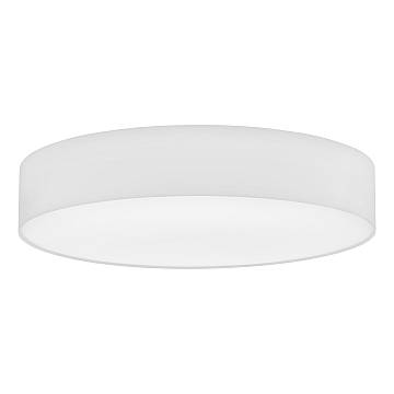 Plafoniera Moderna Pasteri Acciaio Bianco Stoffa 5 Luci E27 Ip20
