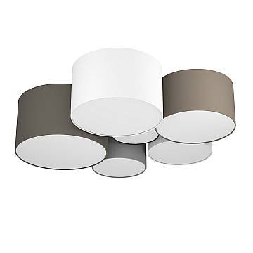 Plafoniera Contemporanea Pastore Acciaio Bianco 6 Luci E27 Plafoniera Contemporanea Pastore Acciaio Bianco 6 Luci E27