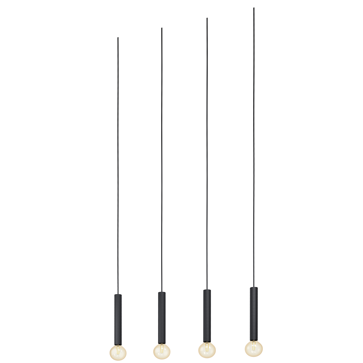 Lampadario A Sospensione Contemporaneo Cortenova Acciaio Nero 4 Luci E27 98057