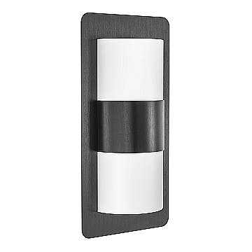 Applique Esterno Cistierna Metallo Grigio Policarbonato Bianco 2 Luce E27