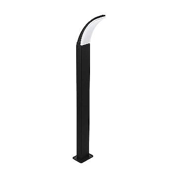 Paletto Esterno Contemporaneo Fiumicino Alluminio Nero Policarbonato Bianco Led