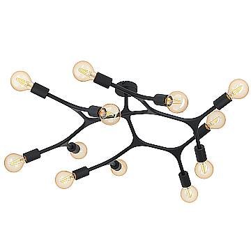 Plafoniera Moderna Bocadella 1 Acciaio Nero 12 Luci E27 Plafoniera Moderna Bocadella 1 Acciaio Nero 12 Luci E27