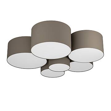Plafoniera Contemporanea Pastore 1 Acciaio Bianco 6 Luci E27