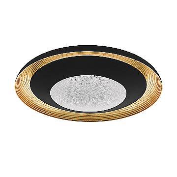 Plafoniera Moderna Canicosa 2 Policarbonato Nero Luce Led Integrato 24,5W