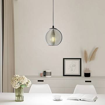 Lampadario Moderno Ariscani 1 Luce Acciaio Nero