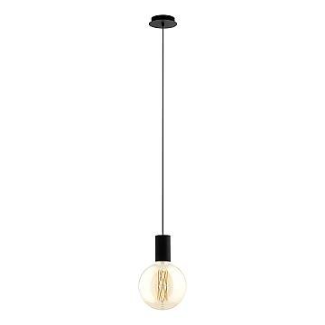 Lampadario A Sospensione Contemporaneo Pozueta Acciaio Nero 1 Luce E27