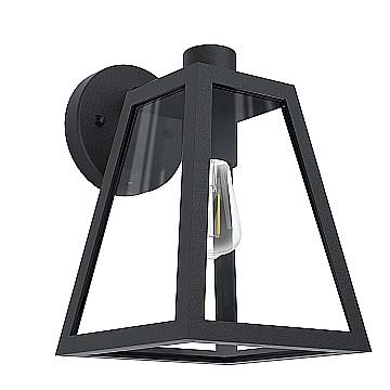 Applique Esterno Contemporanea Mirandola Alluminio Nero E27
