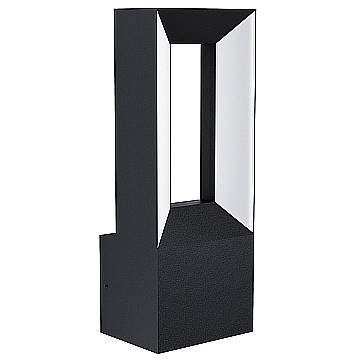 Applique Esterno Moderna Riforano Alluminio Nero Policarbonato Bianco Led