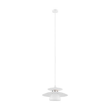 Lampadario A Sospensione Moderno Brenda Acciaio Bianco Nichel 1 Luce E27 Lampadario A Sospensione Moderno Brenda Acciaio Bianco Nichel 1 Luce E27
