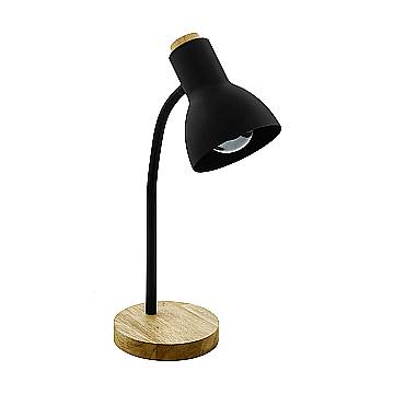 Lampada Da Tavolo Minimal Veradal Legno Nero 1 Luce E27