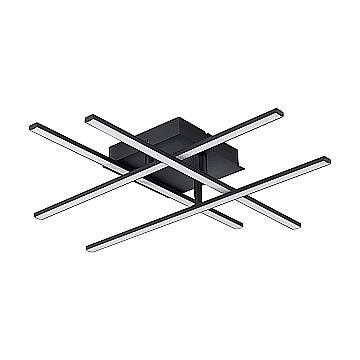 Plafoniera Moderna Lasana 3 Acciaio Nero 4 Luci Led Integrato 5,3W