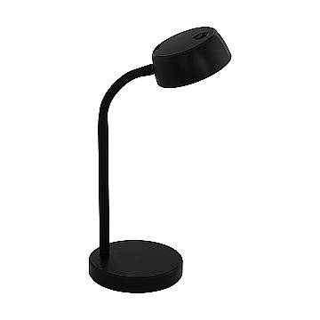 Lampada Da Tavolo Moderna Cabales Policarbonato Nero Luce Led Integrato 4,6W