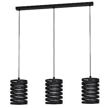 Lampadario A Sospensione Contemporaneo Cremella Acciaio Nero 3 Luci E27 Lampadario A Sospensione Contemporaneo Cremella Acciaio Nero 3 Luci E27