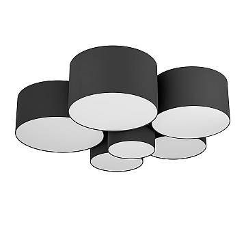 Plafoniera Contemporanea Pastore 2 Acciaio Bianco 6 Luci E27 Plafoniera Contemporanea Pastore 2 Acciaio Bianco 6 Luci E27