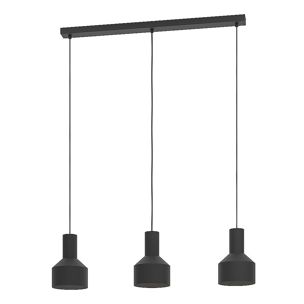 Lampadario Moderno Casibare 3 Luci Acciaio Nero
