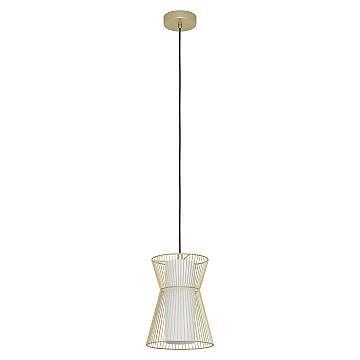 Lampadario A Sospensione Moderno Maseta Acciaio Oro Vetro 1 Luce E27