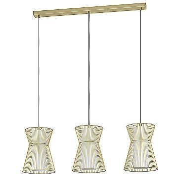Lampadario A Sospensione Moderno Maseta Acciaio Oro Vetro 3 Luci E27 Lampadario A Sospensione Moderno Maseta Acciaio Oro Vetro 3 Luci E27