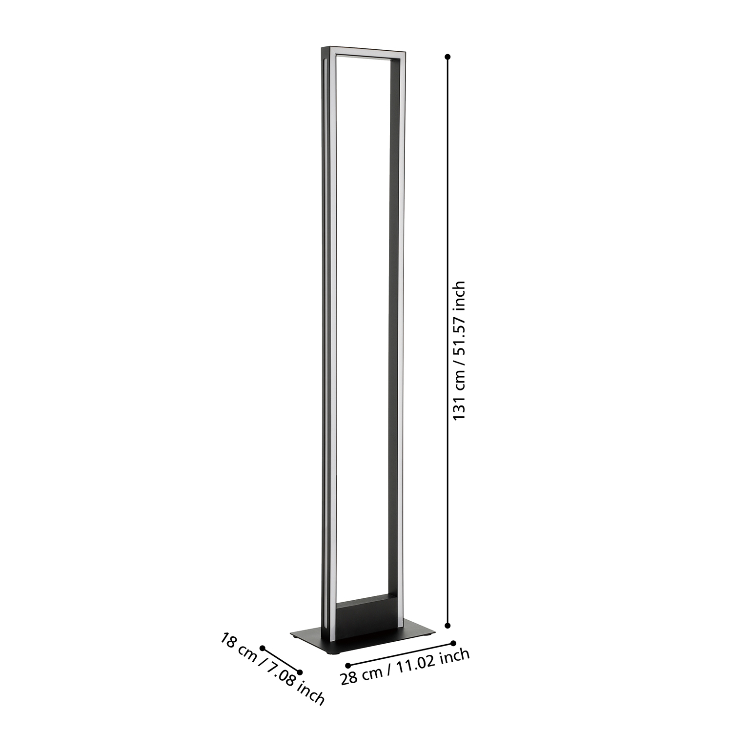 Piantana Contemporanea Salvilanas-Z Alluminio Nero Luce Led Integrato 33W 99683