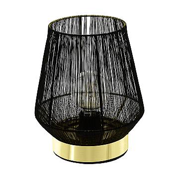 Lampada Da Tavolo Contemporanea Escandidos Acciaio Nero 1 Luce E27
