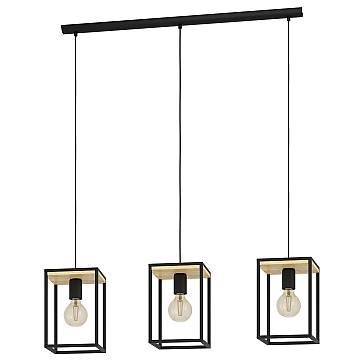 Lampadario Industrial Libertad 3 Luci Metallo Nero E Marrone Lampadario Industrial Libertad 3 Luci Metallo Nero E Marrone
