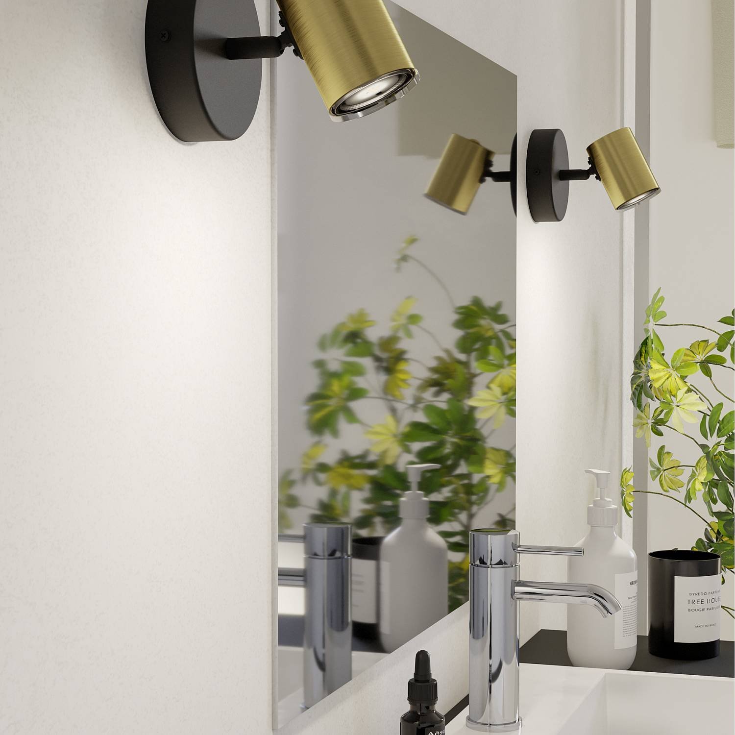 Faretti E Spot Moderno Consuma 1 Acciaio Ottone 1 Luce Gu10 Ip44 300583