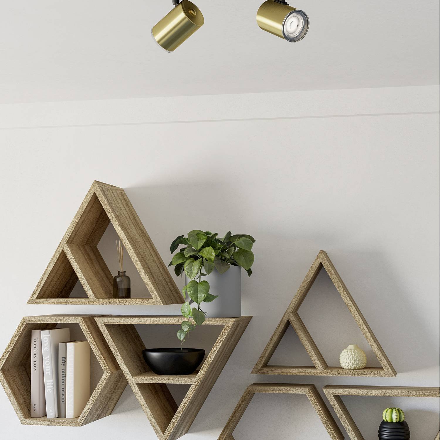 Faretti E Spot Moderno Consuma 1 Acciaio Ottone 2 Luci Gu10 Ip44 300584