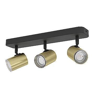 Spot Moderno Consuma 1 Acciaio Nero Ottone 3 Luci Gu10 Ip44 Spot Moderno Consuma 1 Acciaio Nero Ottone 3 Luci Gu10 Ip44