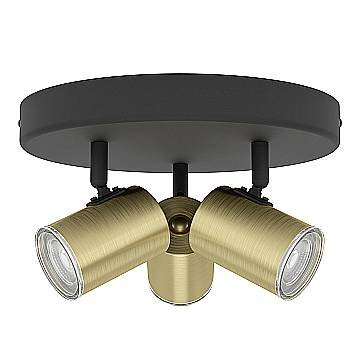 Spot Moderno Consuma 1 Acciaio Ottone 3 Luci Gu10 Ip44 Spot Moderno Consuma 1 Acciaio Ottone 3 Luci Gu10 Ip44