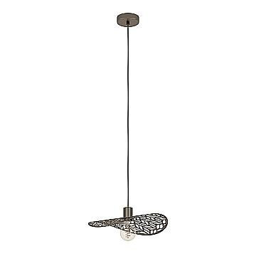 Sospensione Rustica Country Swaby Acciaio Bronzo 1 Luce E27 Ip20 D40Cm
