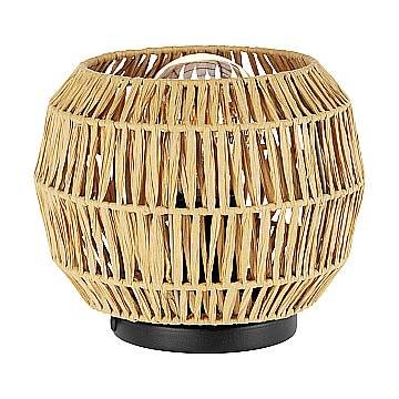 Lampada Scrivania Rustico Country Sheldon Acciaio Nero Effetto Legno 1 Luce E27