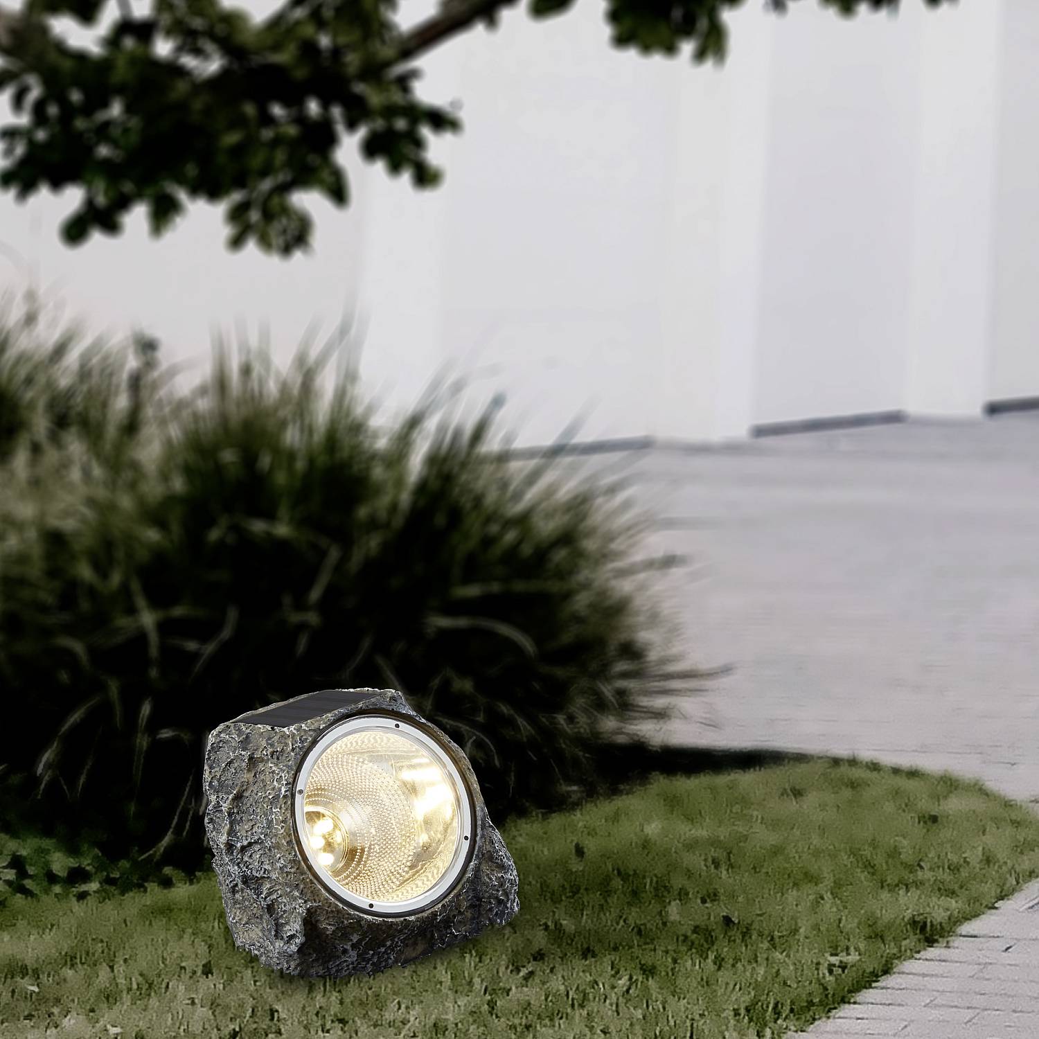 Set 3 Lampade Solari Esterno Stazzone Plastica Grigia 4 Luci Led 0,6W Ip44 48505