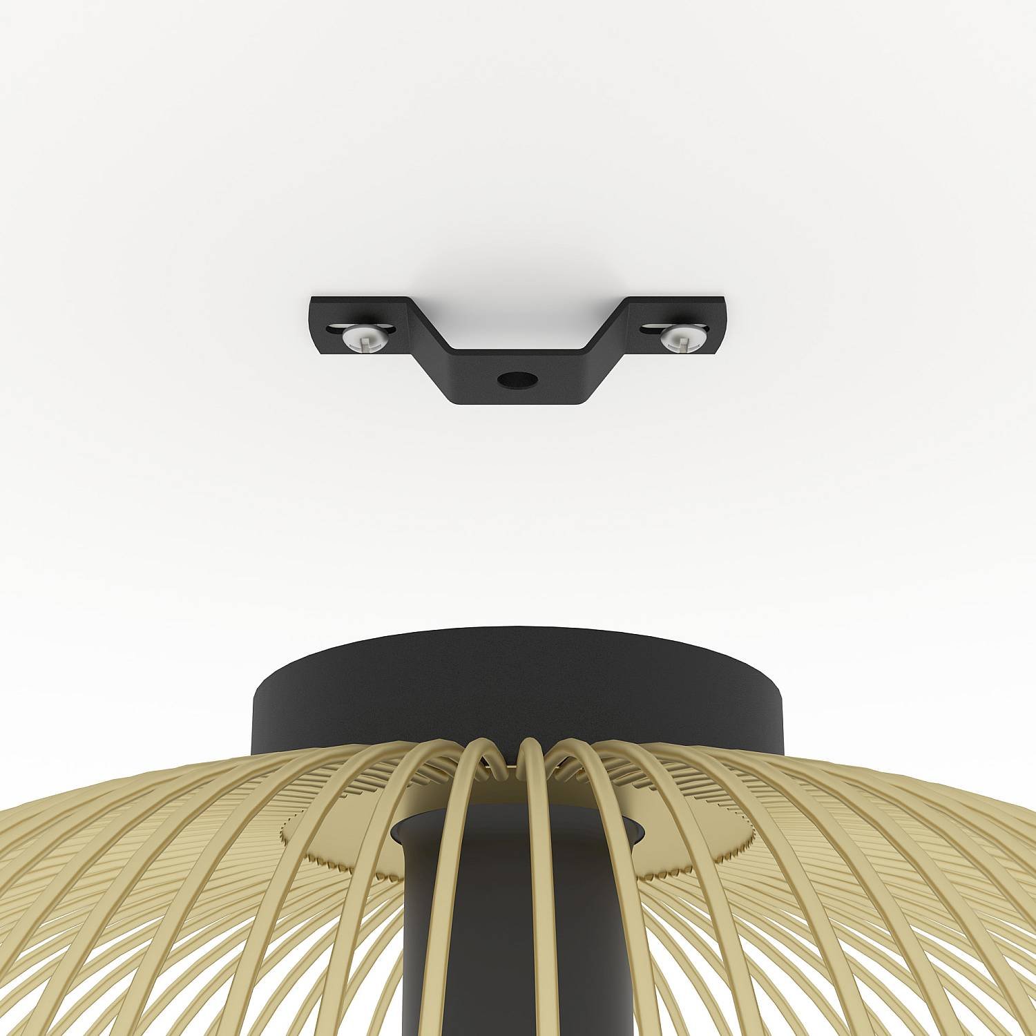 Plafoniera Industrial-Nordico Acciaio Nero E Oro 1 Luce E27 900165
