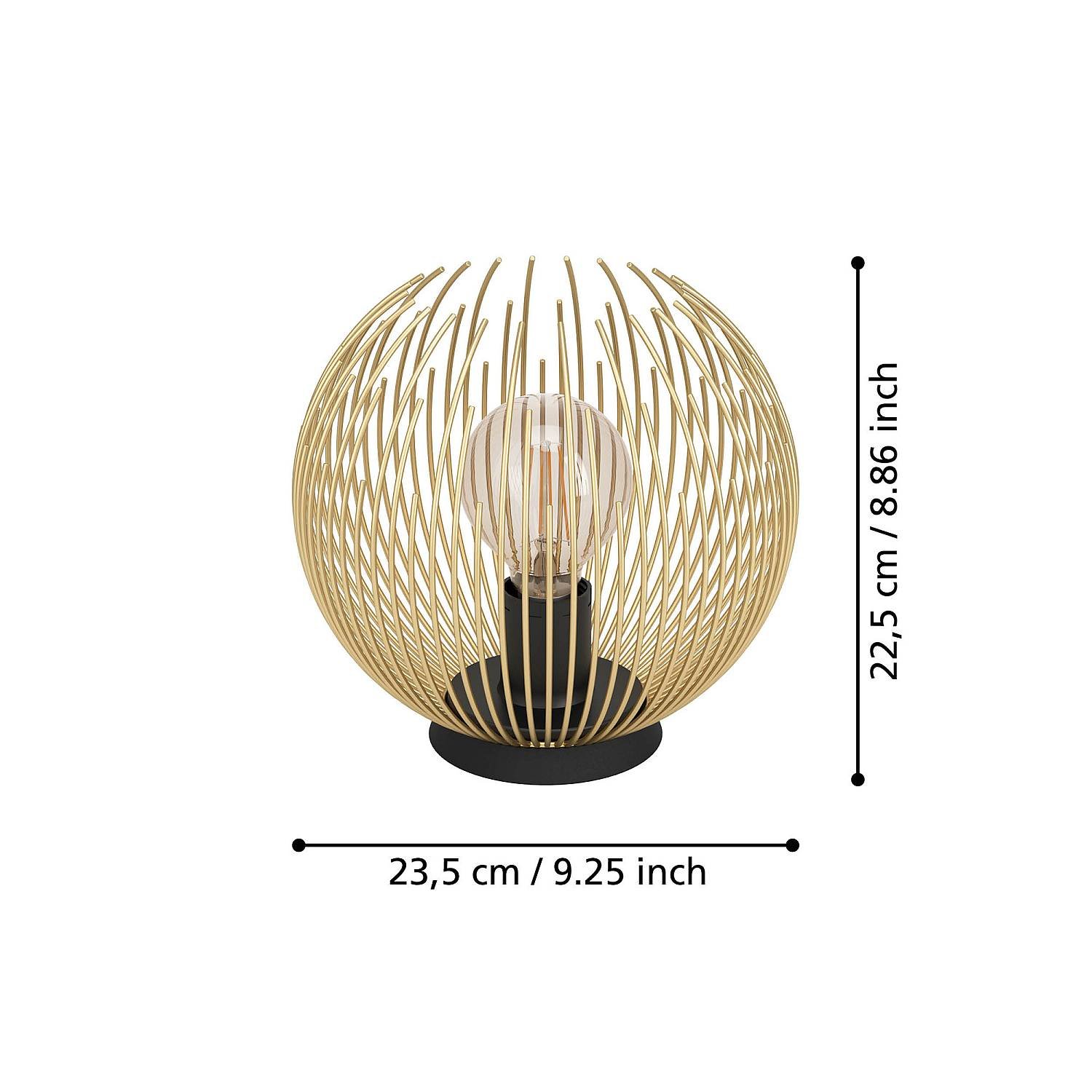 Abatjour Industrial-Nordico Acciaio Nero E Oro 1 Luce E27 900168