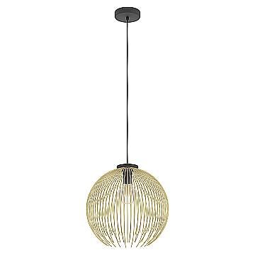 Sospensione Industrial-Nordico Acciaio Nero E Oro 1 Luce E27 D.40Cm