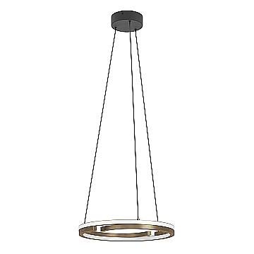 Lampadario Mezzomonte Alluminio Nero Bronzo 2 Luci Led 40W 2220+2220Lm Ip20