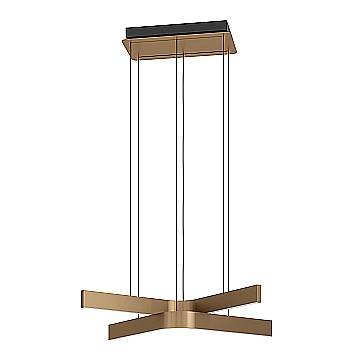 Lampadario Moderno Folcino-Z Alluminio Nero 2 Luci Led 18W 3720Lm Ip20