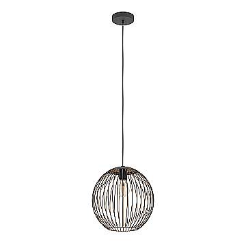 Sospensione Rustica Country Almanzora Acciaio Nero 1 Luce E27 Ip20