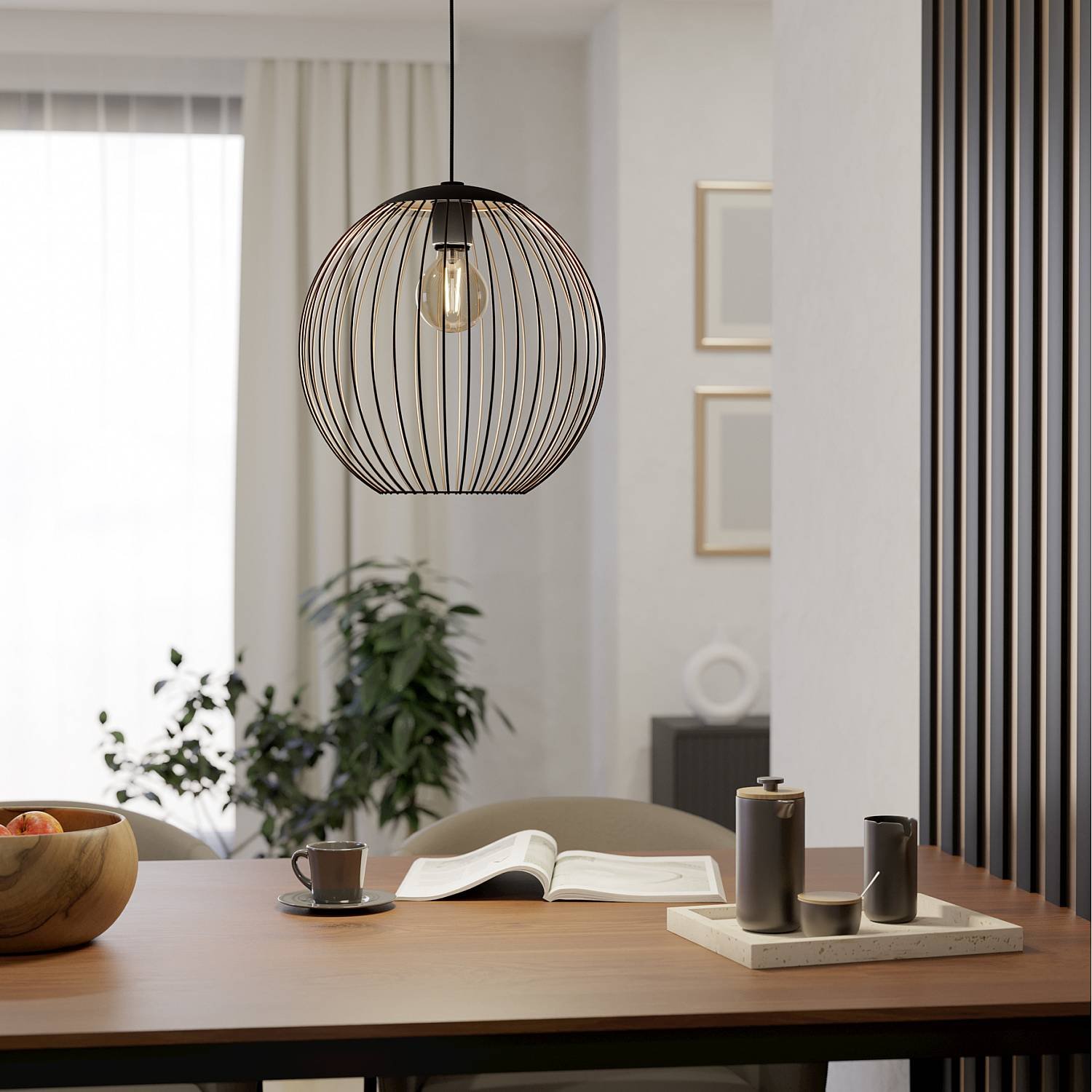 Sospensione Rustica Country Almanzora Acciaio Nero 1 Luce E27 Ip20 901868